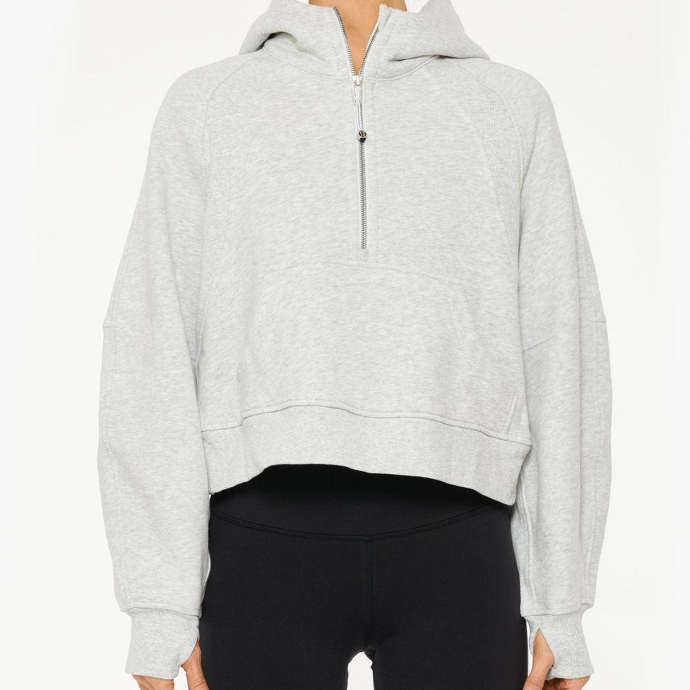 Lululemon Scuba 1/2 Zip Crop Gray Hoodie Size XS/S